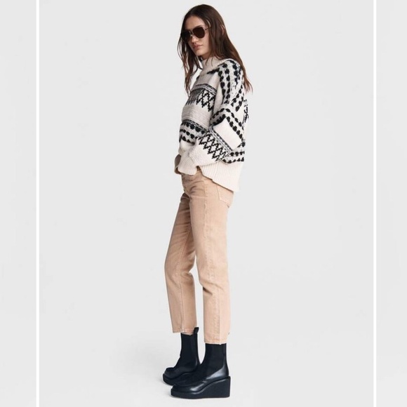 Rag & Bone Willow Wool Fair Isle Sweater - Black and White - Picture 3 of 9